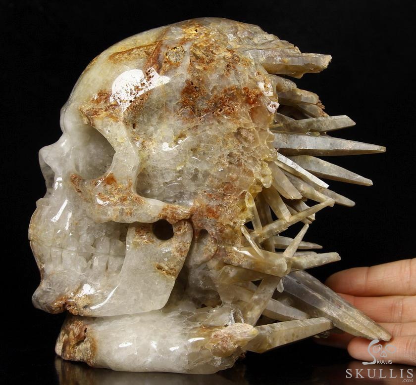 STUNNING HUGE 6.7" Quartz Druse Carved Crystal Skull Sculpture ,Crystal Healing STUNNING HUGE 6.7" Quartz Druse Carved Crystal Skull Sculpture ,Crystal Healing