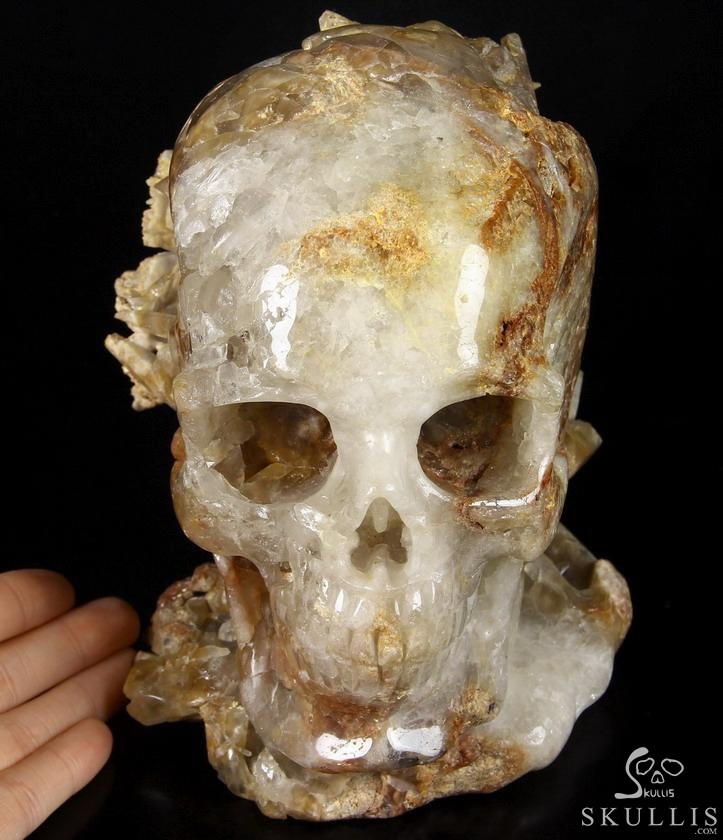 STUNNING HUGE 6.7" Quartz Druse Carved Crystal Skull Sculpture ,Crystal Healing STUNNING HUGE 6.7" Quartz Druse Carved Crystal Skull Sculpture ,Crystal Healing