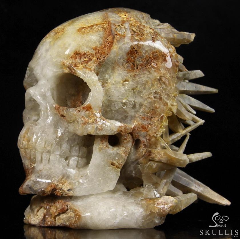 STUNNING HUGE 6.7" Quartz Druse Carved Crystal Skull Sculpture ,Crystal Healing STUNNING HUGE 6.7" Quartz Druse Carved Crystal Skull Sculpture ,Crystal Healing