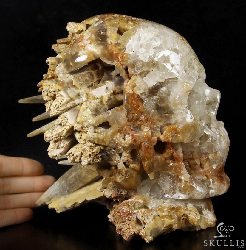 STUNNING HUGE 6.7" Quartz Druse Carved Crystal Skull Sculpture ,Crystal Healing STUNNING HUGE 6.7" Quartz Druse Carved Crystal Skull Sculpture ,Crystal Healing