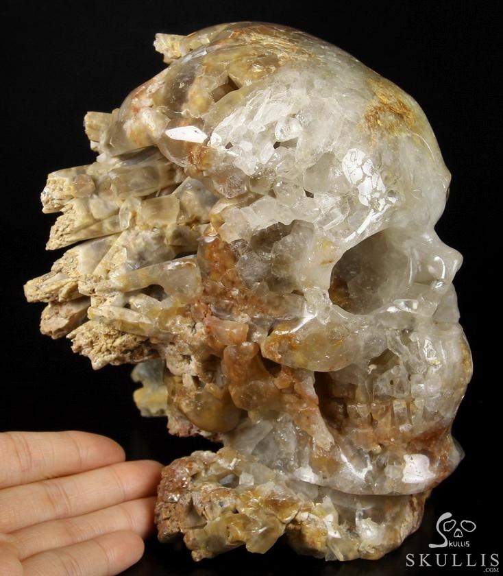 STUNNING HUGE 6.7" Quartz Druse Carved Crystal Skull Sculpture ,Crystal Healing STUNNING HUGE 6.7" Quartz Druse Carved Crystal Skull Sculpture ,Crystal Healing