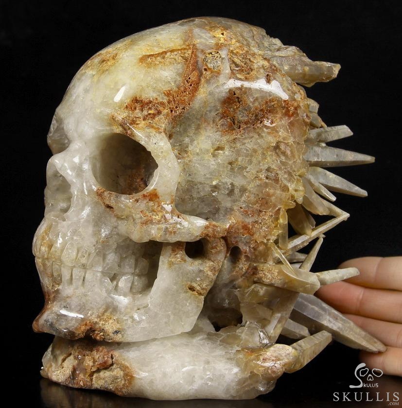 STUNNING HUGE 6.7" Quartz Druse Carved Crystal Skull Sculpture ,Crystal Healing STUNNING HUGE 6.7" Quartz Druse Carved Crystal Skull Sculpture ,Crystal Healing