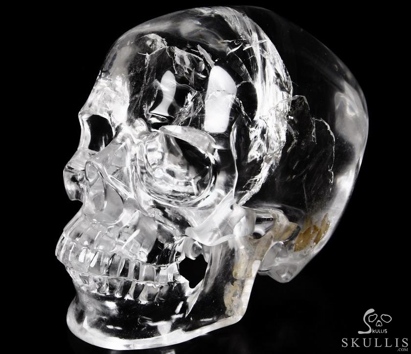 Awesome Top Quality Lifesized 7.7" Quartz Rock Crystal Carved Crystal Skull, Super Realistic Awesome Top Quality Lifesized 7.7" Quartz Rock Crystal Carved Crystal Skull, Super Realistic