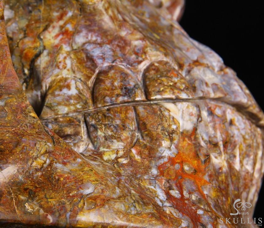 144.9LB RARE TITAN 18.1" Blue, Gold & Red Pietersit Carved Crystal Skull, Realistic 144.9LB RARE TITAN 18.1" Blue, Gold & Red Pietersit Carved Crystal Skull, Realistic