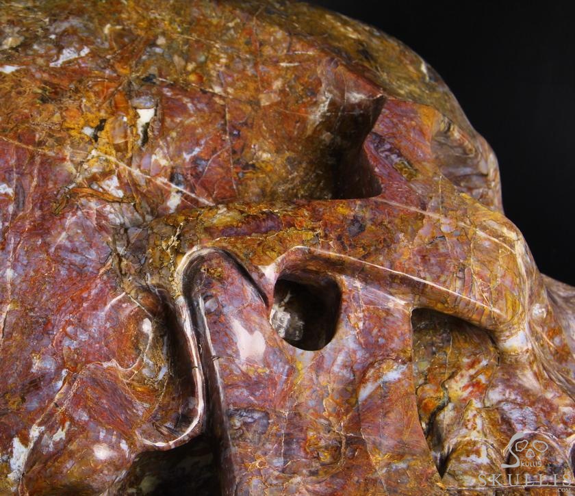 144.9LB RARE TITAN 18.1" Blue, Gold & Red Pietersit Carved Crystal Skull, Realistic 144.9LB RARE TITAN 18.1" Blue, Gold & Red Pietersit Carved Crystal Skull, Realistic