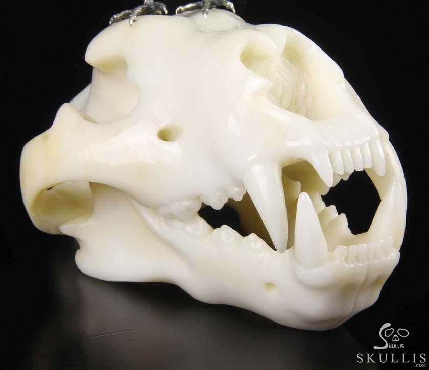 Original Titan 8.4" Black Obsidian Carved Crystal Raven with Opal in Mouth, Standing on Wolf Skull Sculpture, Crystal Healing Original Titan 8.4" Black Obsidian Carved Crystal Raven with Opal in Mouth, Standing on Wolf Skull Sculpture, Crystal Healing