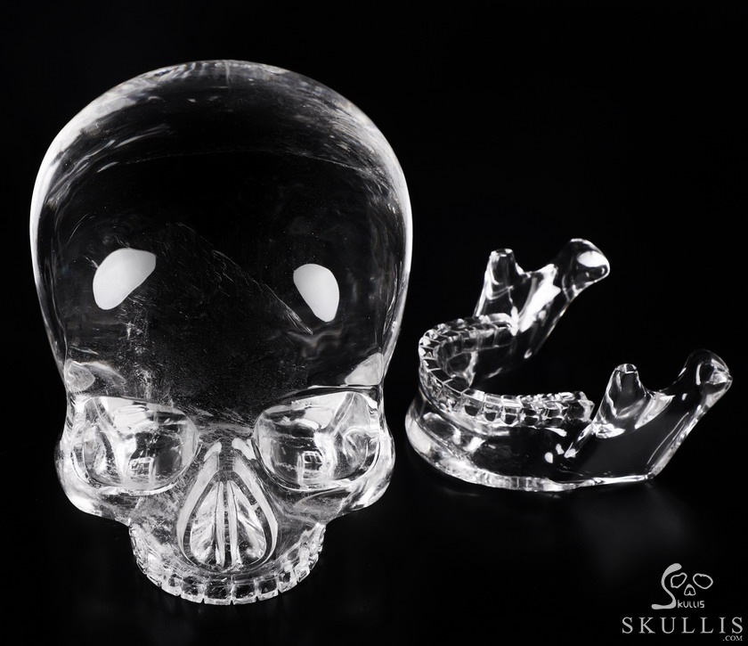 8.5" Quartz Rock Crystal Carved Crystal Skull MH Skull Replica, Detachable Skulls, Crystal Healing 8.5" Quartz Rock Crystal Carved Crystal Skull MH Skull Replica, Detachable Skulls, Crystal Healing