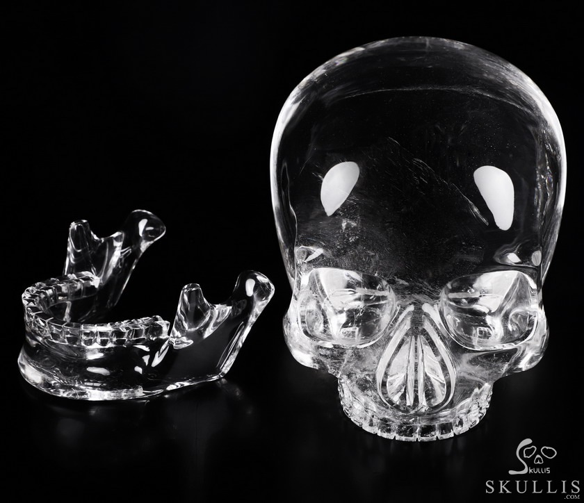 8.5" Quartz Rock Crystal Carved Crystal Skull MH Skull Replica, Detachable Skulls, Crystal Healing 8.5" Quartz Rock Crystal Carved Crystal Skull MH Skull Replica, Detachable Skulls, Crystal Healing