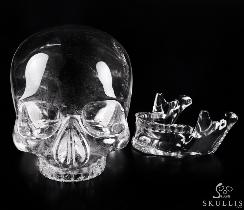 8.5" Quartz Rock Crystal Carved Crystal Skull MH Skull Replica, Detachable Skulls, Crystal Healing 8.5" Quartz Rock Crystal Carved Crystal Skull MH Skull Replica, Detachable Skulls, Crystal Healing