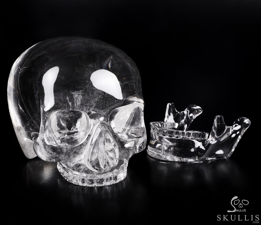 8.5" Quartz Rock Crystal Carved Crystal Skull MH Skull Replica, Detachable Skulls, Crystal Healing 8.5" Quartz Rock Crystal Carved Crystal Skull MH Skull Replica, Detachable Skulls, Crystal Healing
