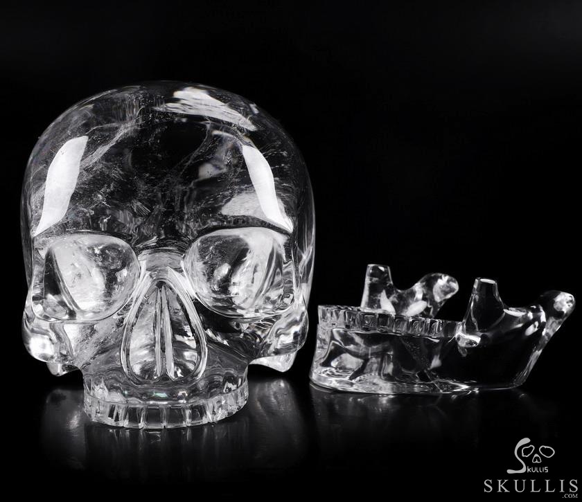 Giant 8.0" Quartz Rock Crystal Carved Crystal MH Skull Replica, Detachable Skulls, Realistic, Crystal Healing Giant 8.0" Quartz Rock Crystal Carved Crystal MH Skull Replica, Detachable Skulls, Realistic, Crystal Healing