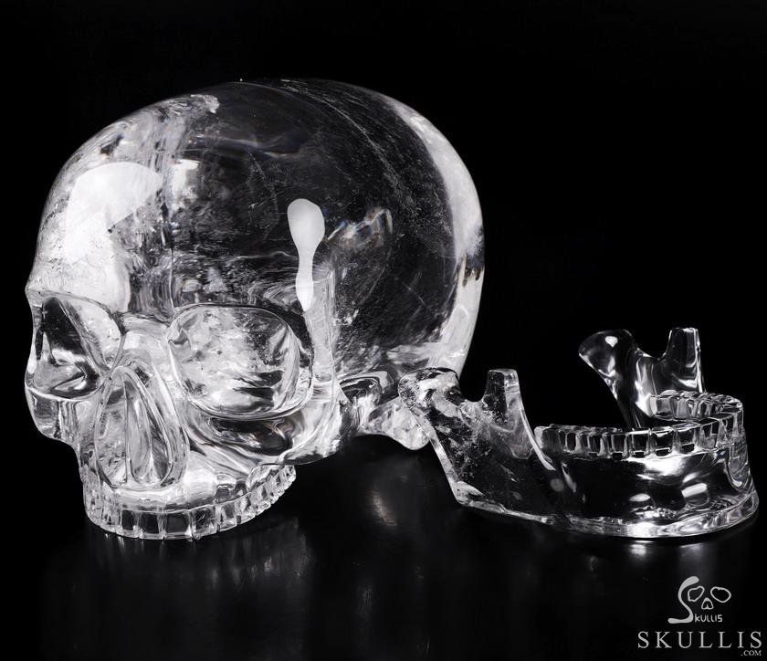 Giant 8.0" Quartz Rock Crystal Carved Crystal MH Skull Replica, Detachable Skulls, Realistic, Crystal Healing Giant 8.0" Quartz Rock Crystal Carved Crystal MH Skull Replica, Detachable Skulls, Realistic, Crystal Healing