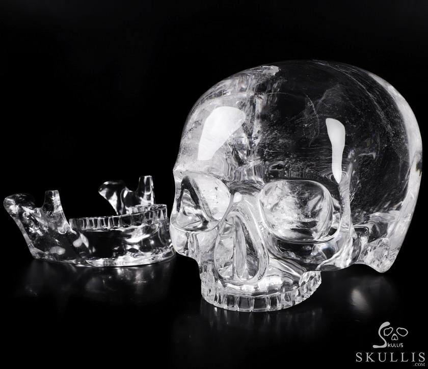 Giant 8.0" Quartz Rock Crystal Carved Crystal MH Skull Replica, Detachable Skulls, Realistic, Crystal Healing Giant 8.0" Quartz Rock Crystal Carved Crystal MH Skull Replica, Detachable Skulls, Realistic, Crystal Healing