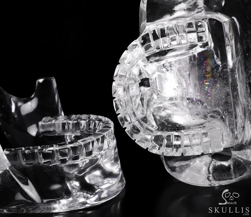 Giant 8.0" Quartz Rock Crystal Carved Crystal MH Skull Replica, Detachable Skulls, Realistic, Crystal Healing Giant 8.0" Quartz Rock Crystal Carved Crystal MH Skull Replica, Detachable Skulls, Realistic, Crystal Healing