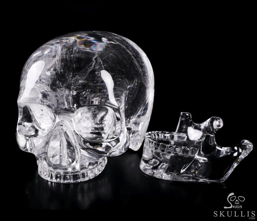 Giant 8.0" Quartz Rock Crystal Carved Crystal MH Skull Replica, Detachable Skulls, Realistic, Crystal Healing Giant 8.0" Quartz Rock Crystal Carved Crystal MH Skull Replica, Detachable Skulls, Realistic, Crystal Healing