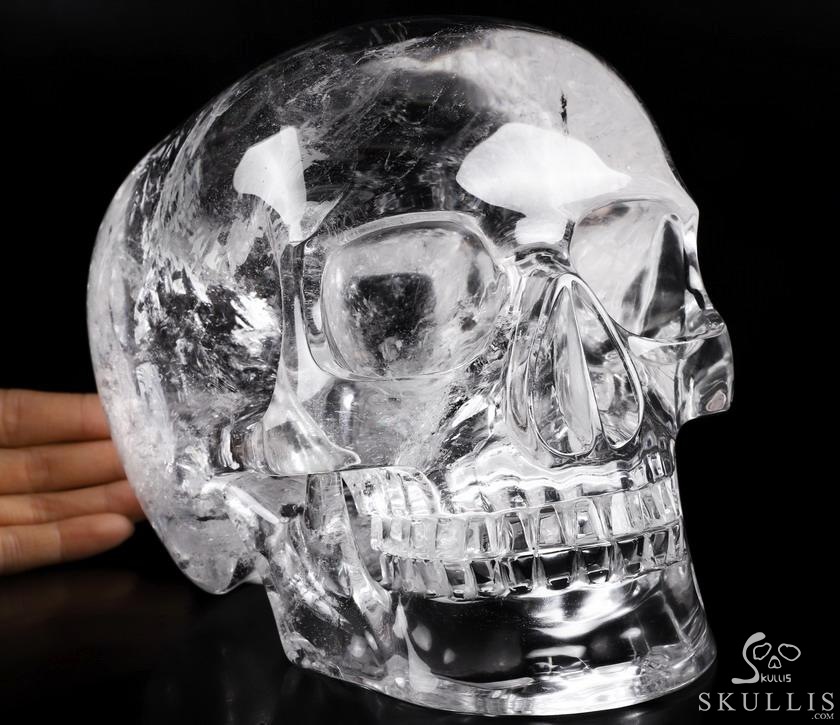 Giant 8.0" Quartz Rock Crystal Carved Crystal MH Skull Replica, Detachable Skulls, Realistic, Crystal Healing Giant 8.0" Quartz Rock Crystal Carved Crystal MH Skull Replica, Detachable Skulls, Realistic, Crystal Healing