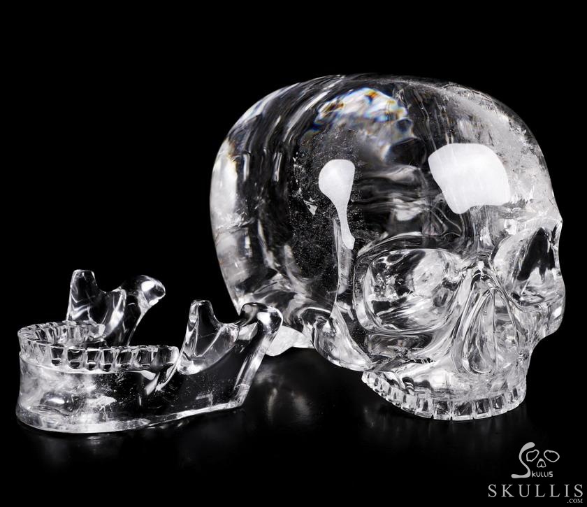 Giant Clear 8.1" Quartz Rock Crystal Carved Crystal MH Skull Replica, Detachable Skulls, Realistic, Crystal Healing, Realistic, Healing Giant Clear 8.1" Quartz Rock Crystal Carved Crystal MH Skull Replica, Detachable Skulls, Realistic, Crystal Healing, Realistic, Healing