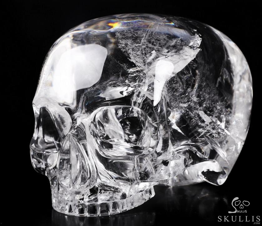 Giant Clear 8.1" Quartz Rock Crystal Carved Crystal MH Skull Replica, Detachable Skulls, Realistic, Crystal Healing, Realistic, Healing Giant Clear 8.1" Quartz Rock Crystal Carved Crystal MH Skull Replica, Detachable Skulls, Realistic, Crystal Healing, Realistic, Healing
