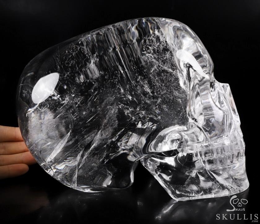 Giant Clear 8.1" Quartz Rock Crystal Carved Crystal MH Skull Replica, Detachable Skulls, Realistic, Crystal Healing, Realistic, Healing Giant Clear 8.1" Quartz Rock Crystal Carved Crystal MH Skull Replica, Detachable Skulls, Realistic, Crystal Healing, Realistic, Healing