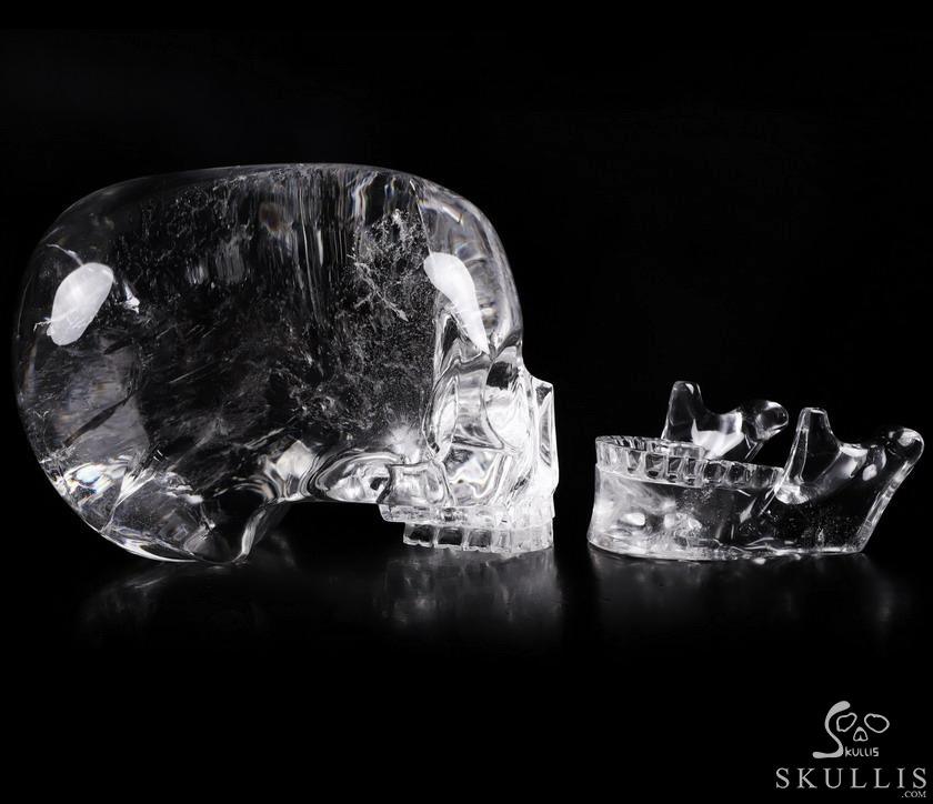 Giant Clear 8.1" Quartz Rock Crystal Carved Crystal MH Skull Replica, Detachable Skulls, Realistic, Crystal Healing, Realistic, Healing Giant Clear 8.1" Quartz Rock Crystal Carved Crystal MH Skull Replica, Detachable Skulls, Realistic, Crystal Healing, Realistic, Healing