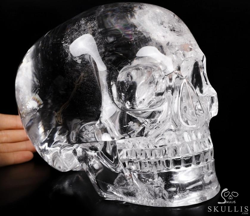 Giant Clear 8.1" Quartz Rock Crystal Carved Crystal MH Skull Replica, Detachable Skulls, Realistic, Crystal Healing, Realistic, Healing Giant Clear 8.1" Quartz Rock Crystal Carved Crystal MH Skull Replica, Detachable Skulls, Realistic, Crystal Healing, Realistic, Healing