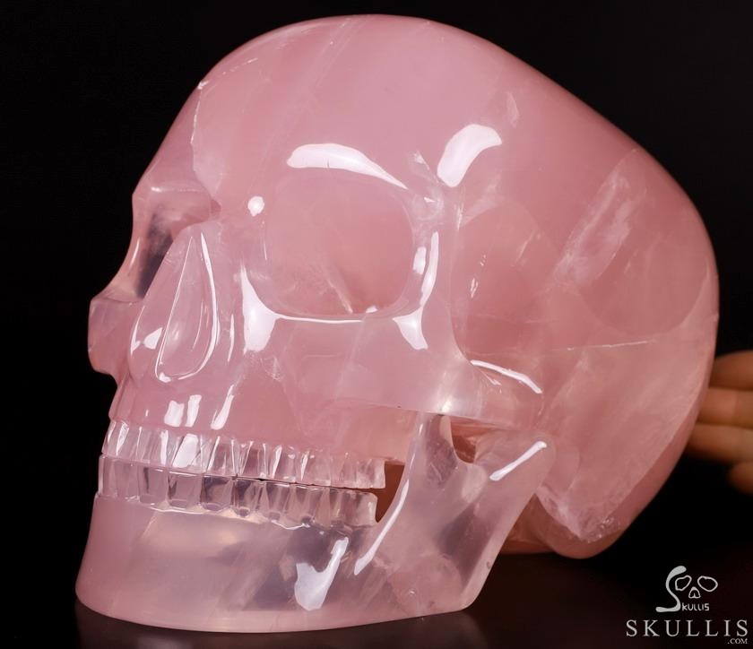 Giant 8.2" Nice Rose Quartz Carved Crystal MH Skull Replica, Detachable Skulls, Healing Giant 8.2" Nice Rose Quartz Carved Crystal MH Skull Replica, Detachable Skulls, Healing