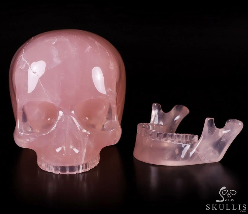 Giant 8.2" Nice Rose Quartz Carved Crystal MH Skull Replica, Detachable Skulls, Healing Giant 8.2" Nice Rose Quartz Carved Crystal MH Skull Replica, Detachable Skulls, Healing
