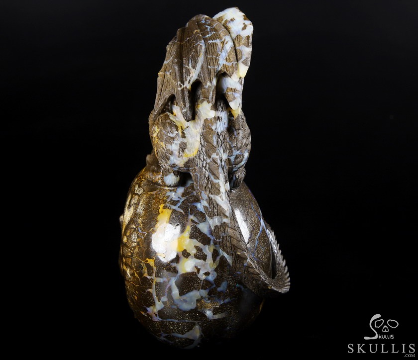AWESOME GEMSTONE 6.4" Matrix Opal Carved Crystal Skull & Dragon,Super Realistic, Crystal Healing AWESOME GEMSTONE 6.4" Matrix Opal Carved Crystal Skull & Dragon,Super Realistic, Crystal Healing