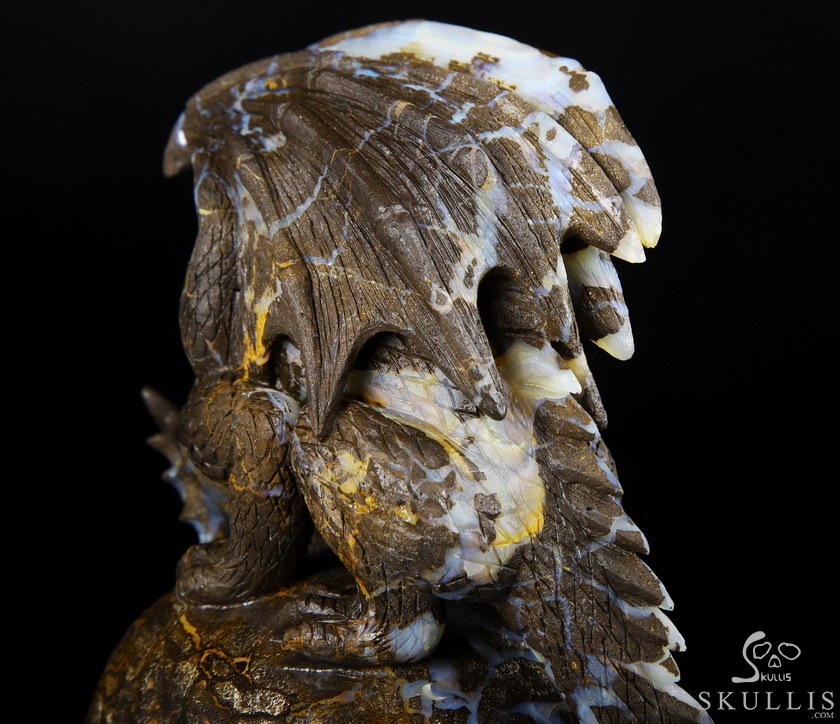 AWESOME GEMSTONE 6.4" Matrix Opal Carved Crystal Skull & Dragon,Super Realistic, Crystal Healing AWESOME GEMSTONE 6.4" Matrix Opal Carved Crystal Skull & Dragon,Super Realistic, Crystal Healing