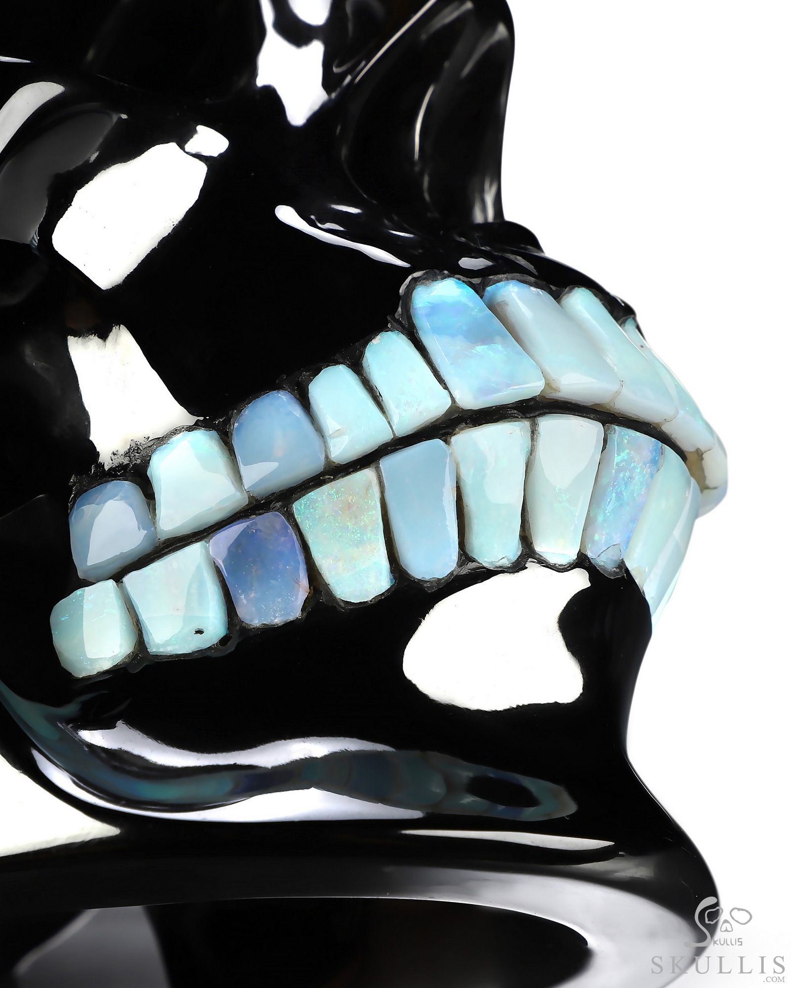 Aug 13, 2026 ACSAD (A Crystal Skull a Day) - Starlight Grin - 8.0 Black Obsidian Hand Carved Crystal Skull with Opal Teeth, Super Realistic, Crystal Healing Aug 13, 2026 ACSAD (A Crystal Skull a Day) - Starlight Grin - 8.0 Black Obsidian Hand Carved Crystal Skull with Opal Teeth, Super Realistic, Crystal Healing