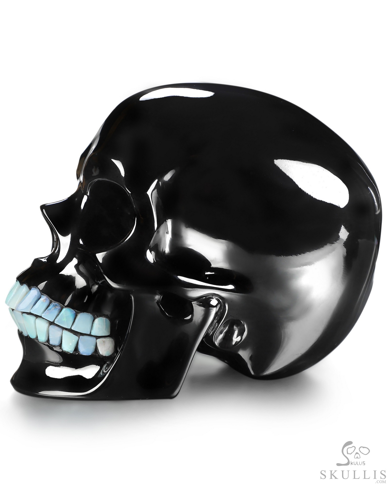 Aug 13, 2026 ACSAD (A Crystal Skull a Day) - Starlight Grin - 8.0 Black Obsidian Hand Carved Crystal Skull with Opal Teeth, Super Realistic, Crystal Healing Aug 13, 2026 ACSAD (A Crystal Skull a Day) - Starlight Grin - 8.0 Black Obsidian Hand Carved Crystal Skull with Opal Teeth, Super Realistic, Crystal Healing