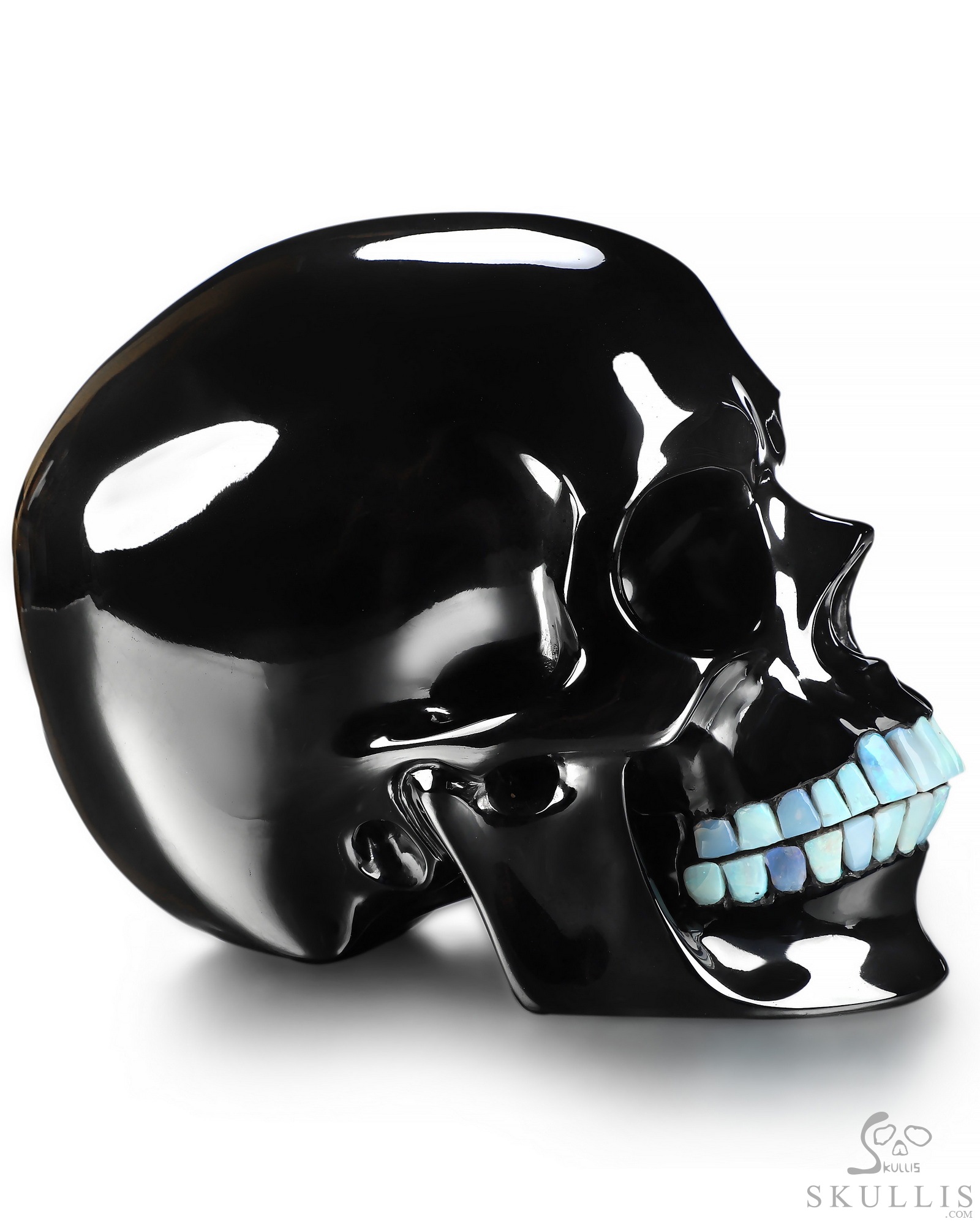 Aug 13, 2026 ACSAD (A Crystal Skull a Day) - Starlight Grin - 8.0 Black Obsidian Hand Carved Crystal Skull with Opal Teeth, Super Realistic, Crystal Healing Aug 13, 2026 ACSAD (A Crystal Skull a Day) - Starlight Grin - 8.0 Black Obsidian Hand Carved Crystal Skull with Opal Teeth, Super Realistic, Crystal Healing