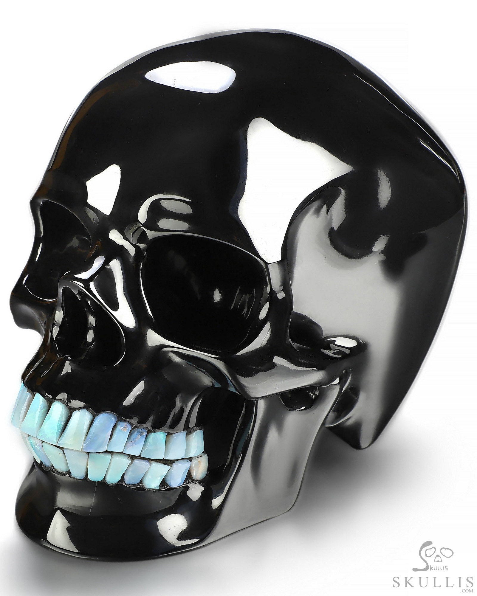 Aug 13, 2026 ACSAD (A Crystal Skull a Day) - Starlight Grin - 8.0 Black Obsidian Hand Carved Crystal Skull with Opal Teeth, Super Realistic, Crystal Healing Aug 13, 2026 ACSAD (A Crystal Skull a Day) - Starlight Grin - 8.0 Black Obsidian Hand Carved Crystal Skull with Opal Teeth, Super Realistic, Crystal Healing