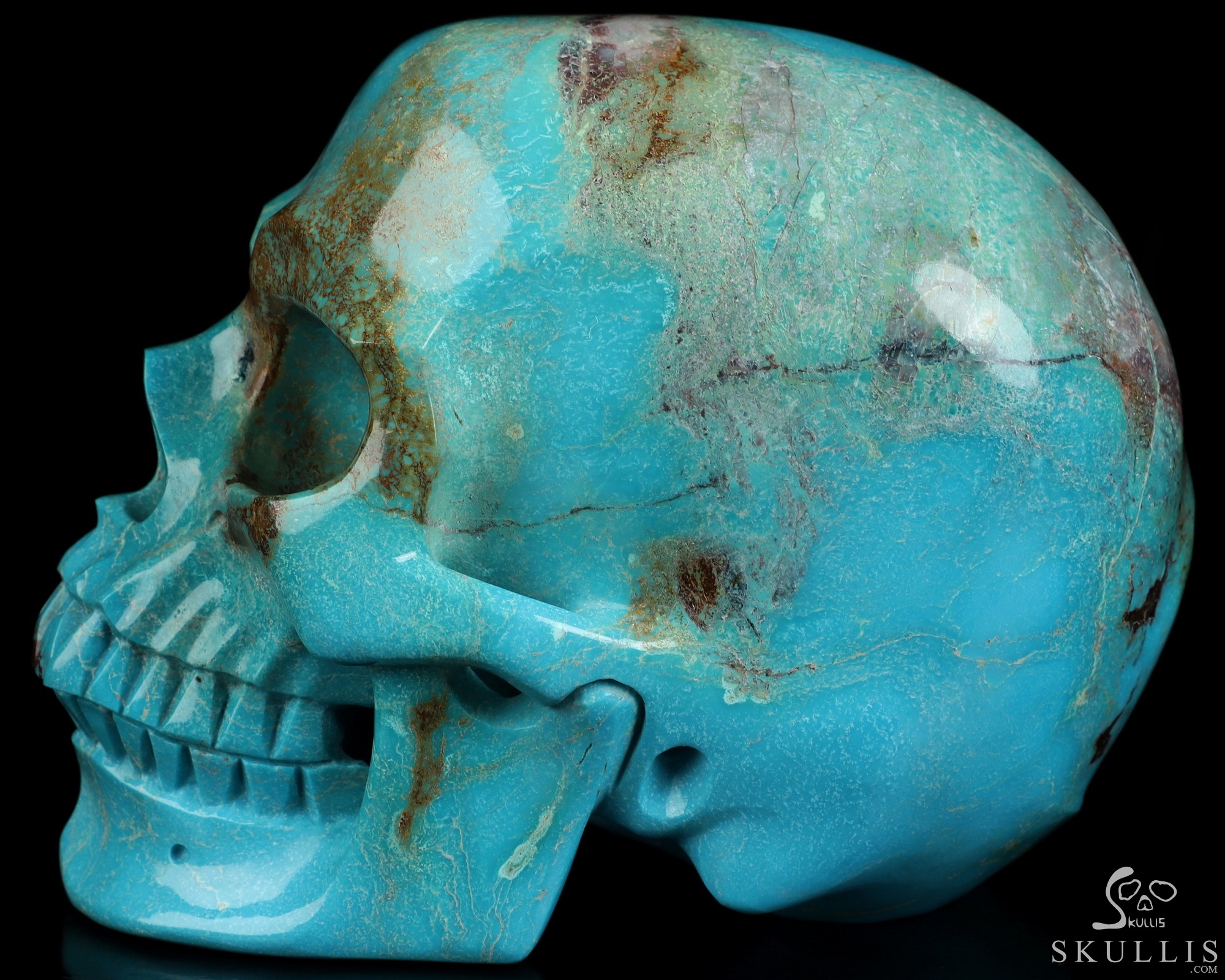 Museum Quality! 6.1" Turquoise Hand Carved Crystal Skull, Super Realistic, Crystal Healing Museum Quality! 6.1" Turquoise Hand Carved Crystal Skull, Super Realistic, Crystal Healing