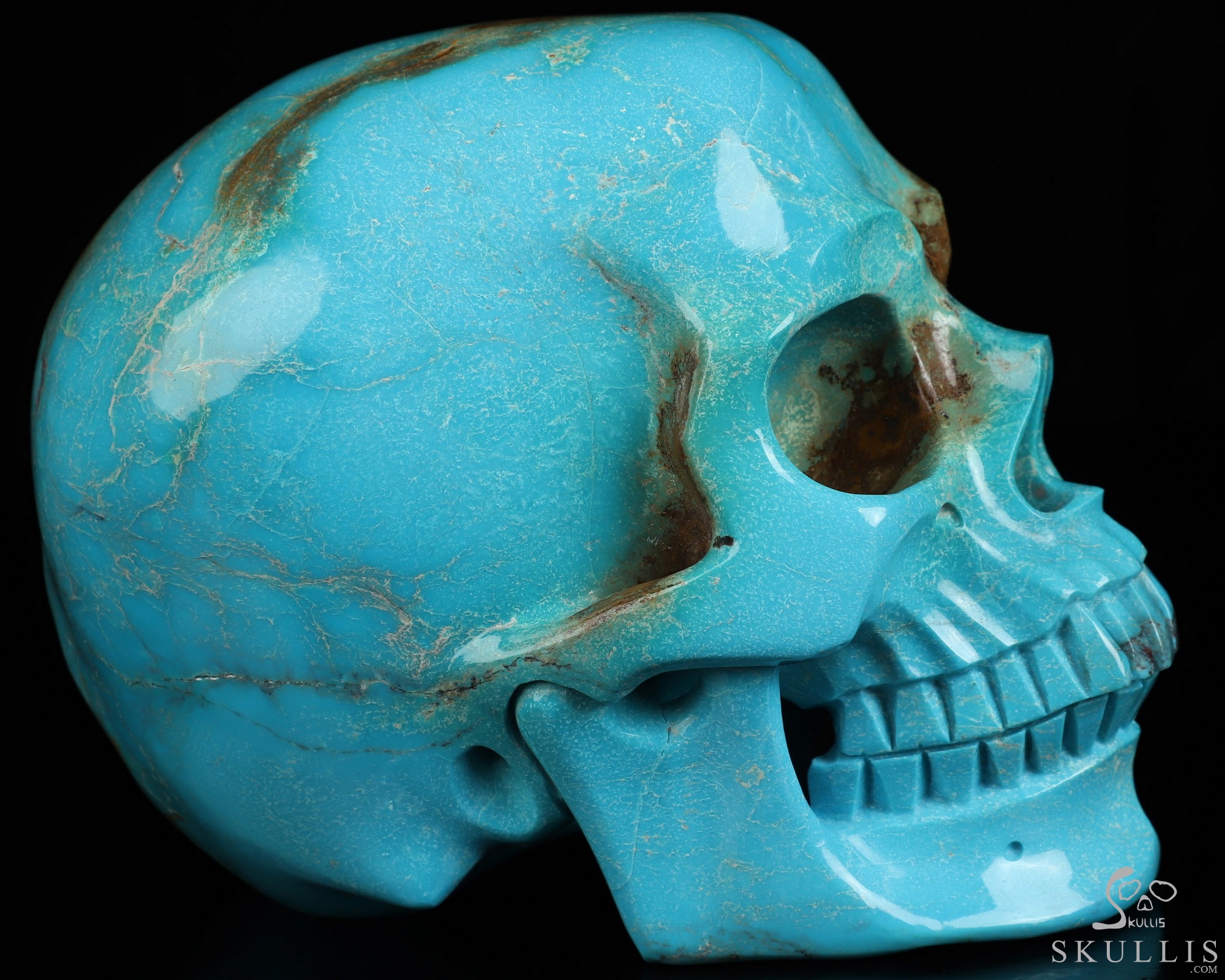 Museum Quality! 6.1" Turquoise Hand Carved Crystal Skull, Super Realistic, Crystal Healing Museum Quality! 6.1" Turquoise Hand Carved Crystal Skull, Super Realistic, Crystal Healing