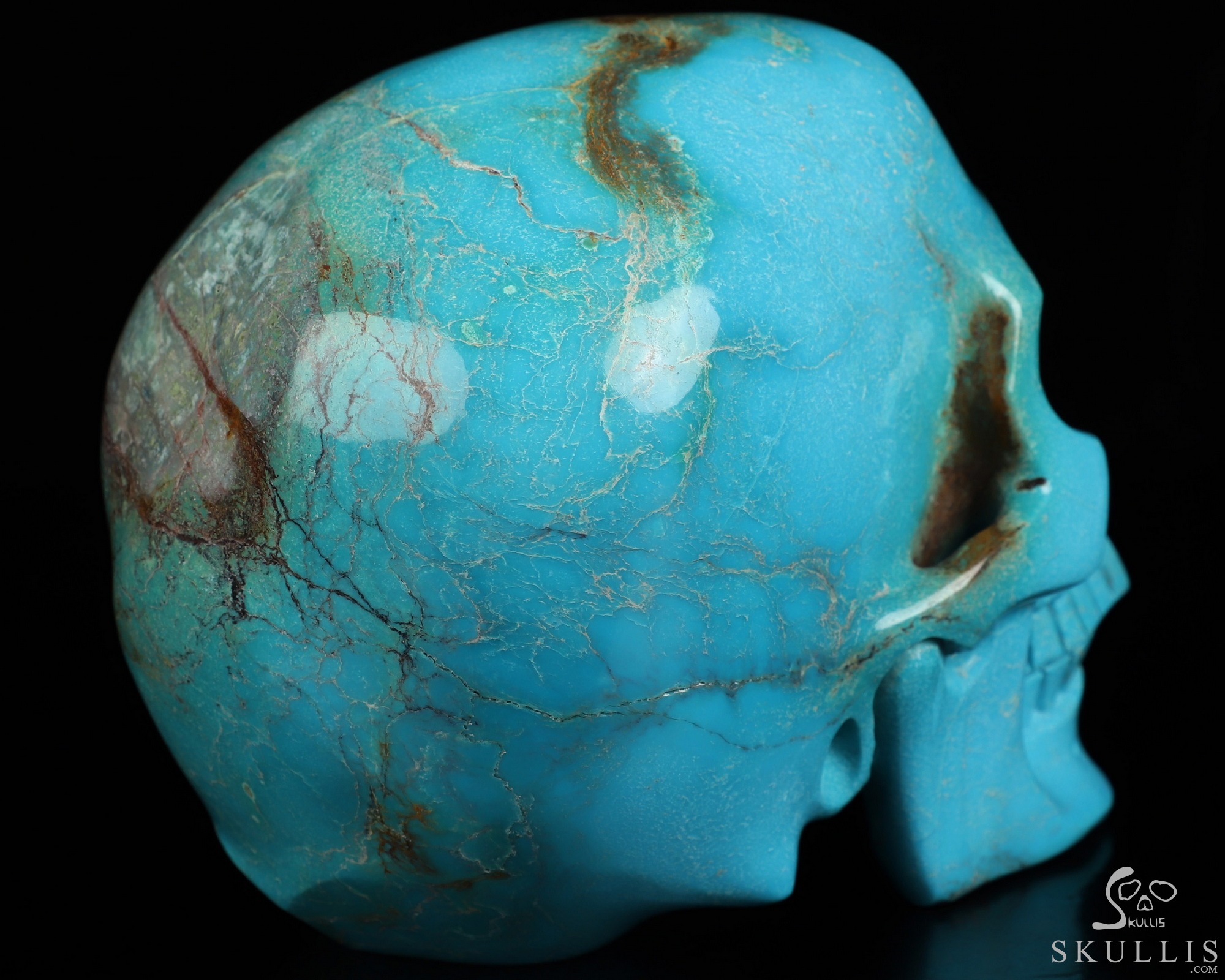 Museum Quality! 6.1" Turquoise Hand Carved Crystal Skull, Super Realistic, Crystal Healing Museum Quality! 6.1" Turquoise Hand Carved Crystal Skull, Super Realistic, Crystal Healing
