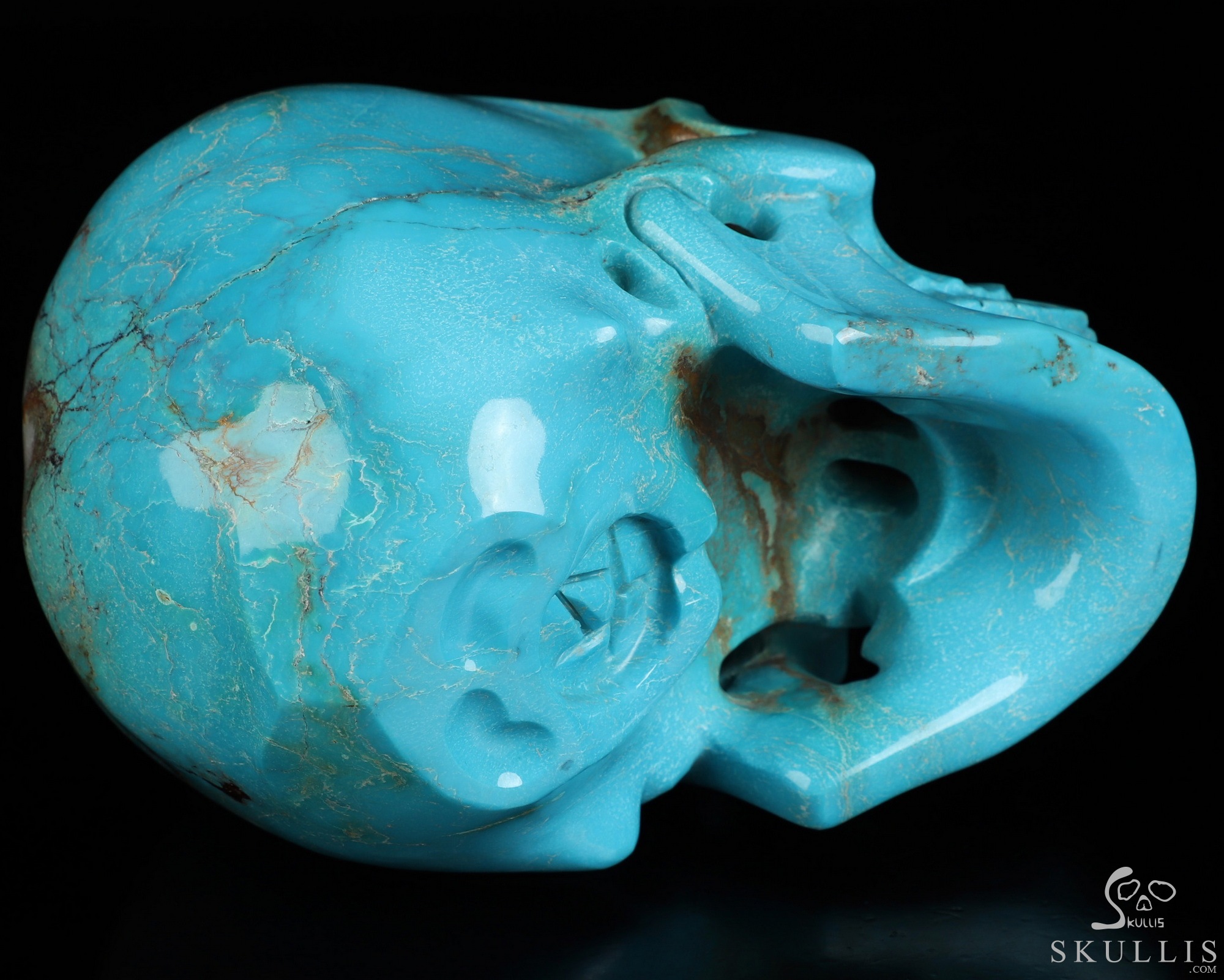 Museum Quality! 6.1" Turquoise Hand Carved Crystal Skull, Super Realistic, Crystal Healing Museum Quality! 6.1" Turquoise Hand Carved Crystal Skull, Super Realistic, Crystal Healing