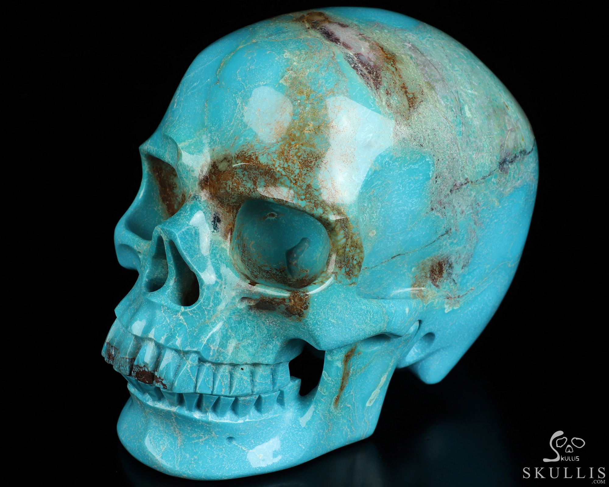 Museum Quality! 6.1" Turquoise Hand Carved Crystal Skull, Super Realistic, Crystal Healing Museum Quality! 6.1" Turquoise Hand Carved Crystal Skull, Super Realistic, Crystal Healing