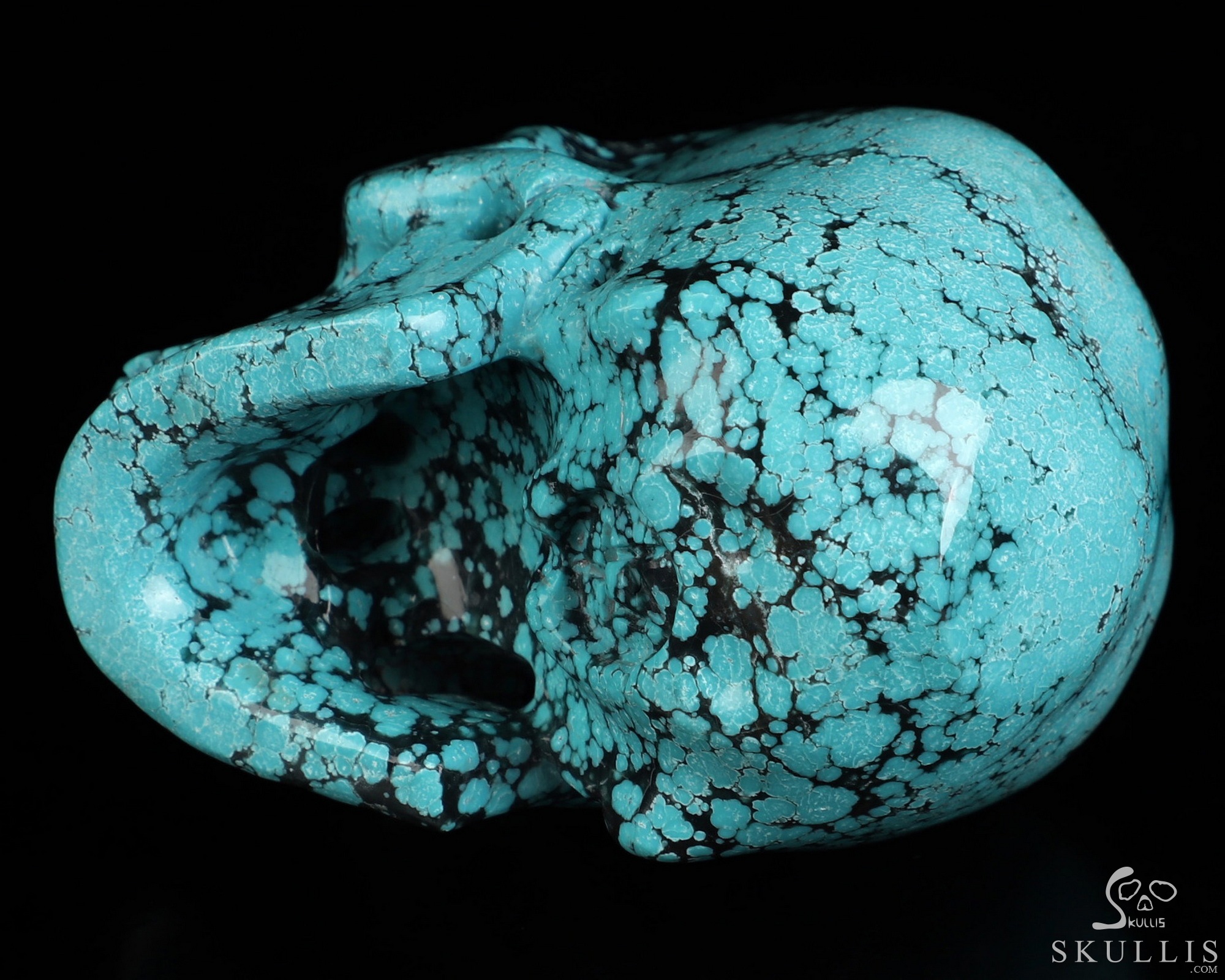 Amazing 3.2" Spider Web Turquoise Hand Carved Crystal Skull, Super Realistic, Crystal Healing Amazing 3.2" Spider Web Turquoise Hand Carved Crystal Skull, Super Realistic, Crystal Healing