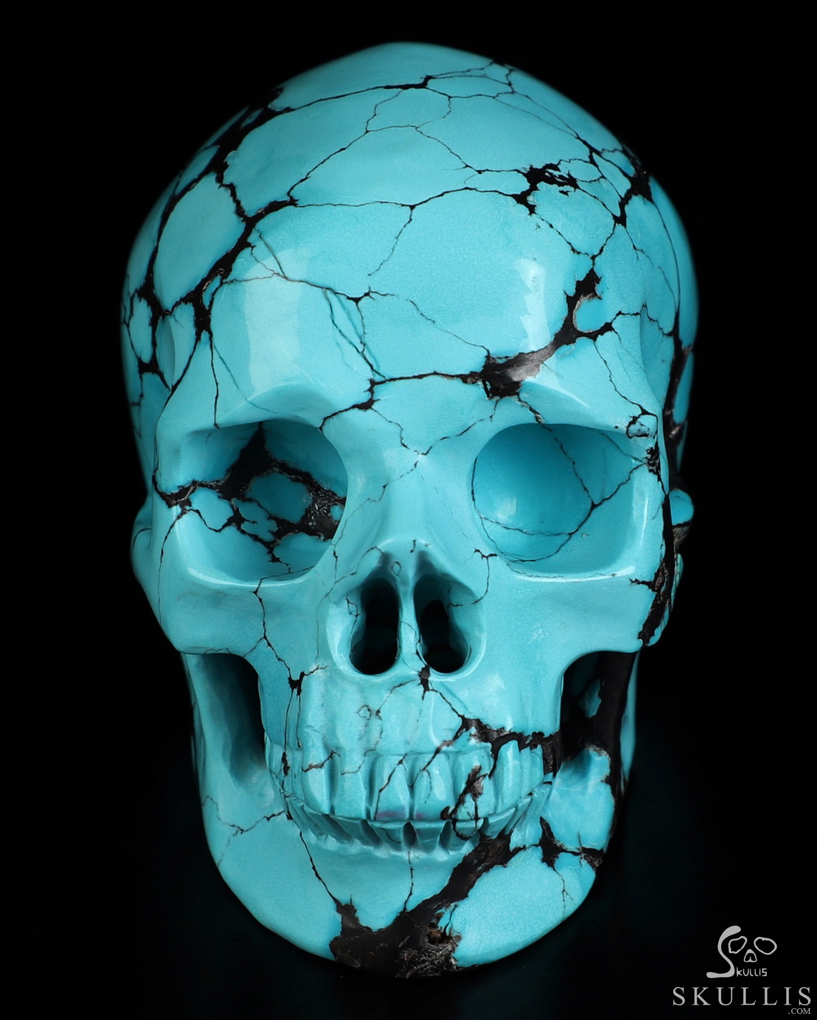 Amazing 2.6" Spider Web Turquoise Hand Carved Crystal Skull, Super Realistic, Crystal Healing Amazing 2.6" Spider Web Turquoise Hand Carved Crystal Skull, Super Realistic, Crystal Healing