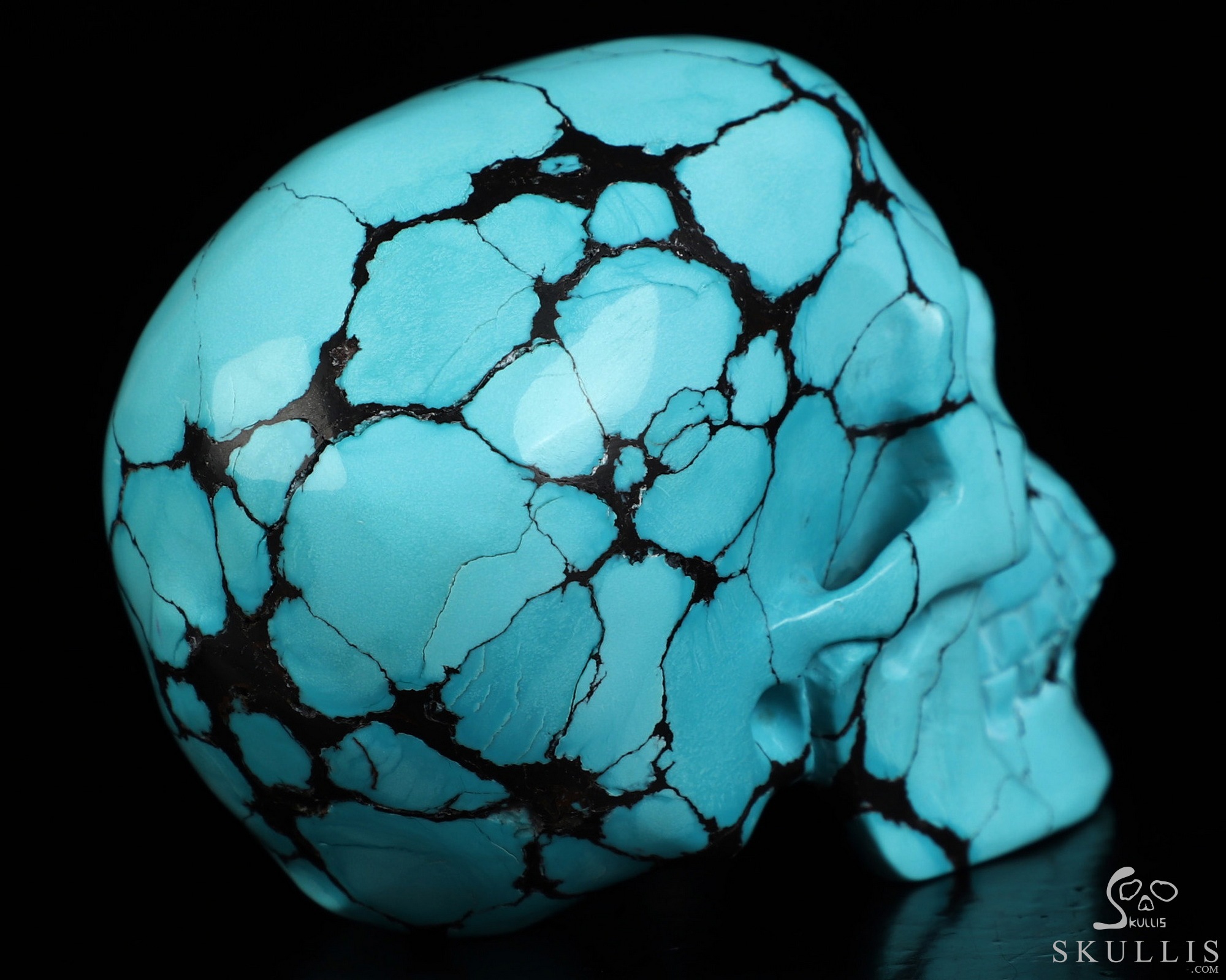 Amazing 2.6" Spider Web Turquoise Hand Carved Crystal Skull, Super Realistic, Crystal Healing Amazing 2.6" Spider Web Turquoise Hand Carved Crystal Skull, Super Realistic, Crystal Healing