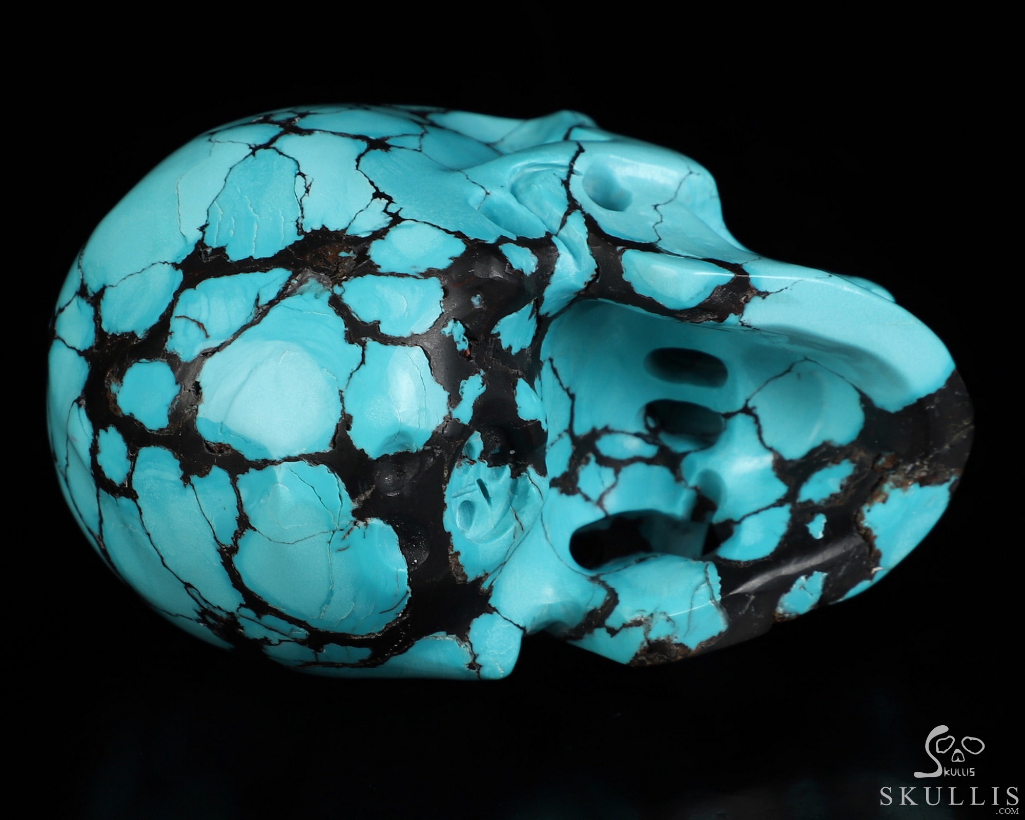 Amazing 2.6" Spider Web Turquoise Hand Carved Crystal Skull, Super Realistic, Crystal Healing Amazing 2.6" Spider Web Turquoise Hand Carved Crystal Skull, Super Realistic, Crystal Healing