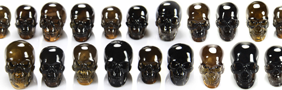 Superior Quality Smoky Quartz Carved Crystal Skulls