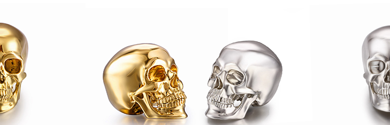 Skullis 18k Yellow Gold Skull & Sterling Silver