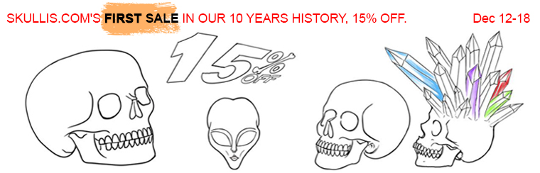 SKULLIS COM'S FIRST SALE IN OUR 10 YEARS HISTORY, 15% OFF