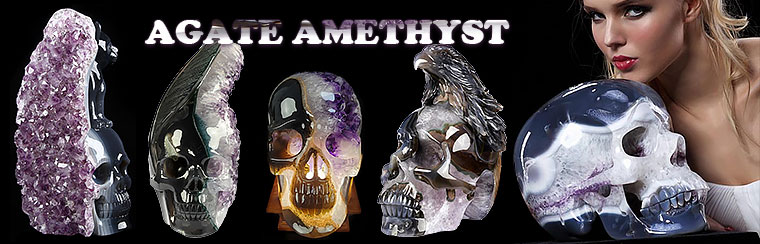 Amethyst Agate Geode Crystal Skull