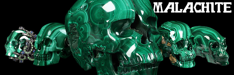 Malachite Crystal Skulls