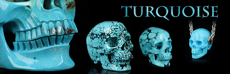 Turquoise Carved Crystal Skulls