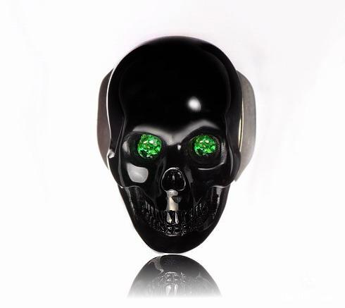 All Size Black Onyx Carved Crystal Skull Ring With Green Garnet Eyes Skullis Gemstone Crystal Skulls All Size Black Onyx Carved Crystal Skull Ring With Green Garnet Eyes Skullis Gemstone Crystal Skulls