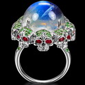 Fancy Gemstones with Skulls Rings